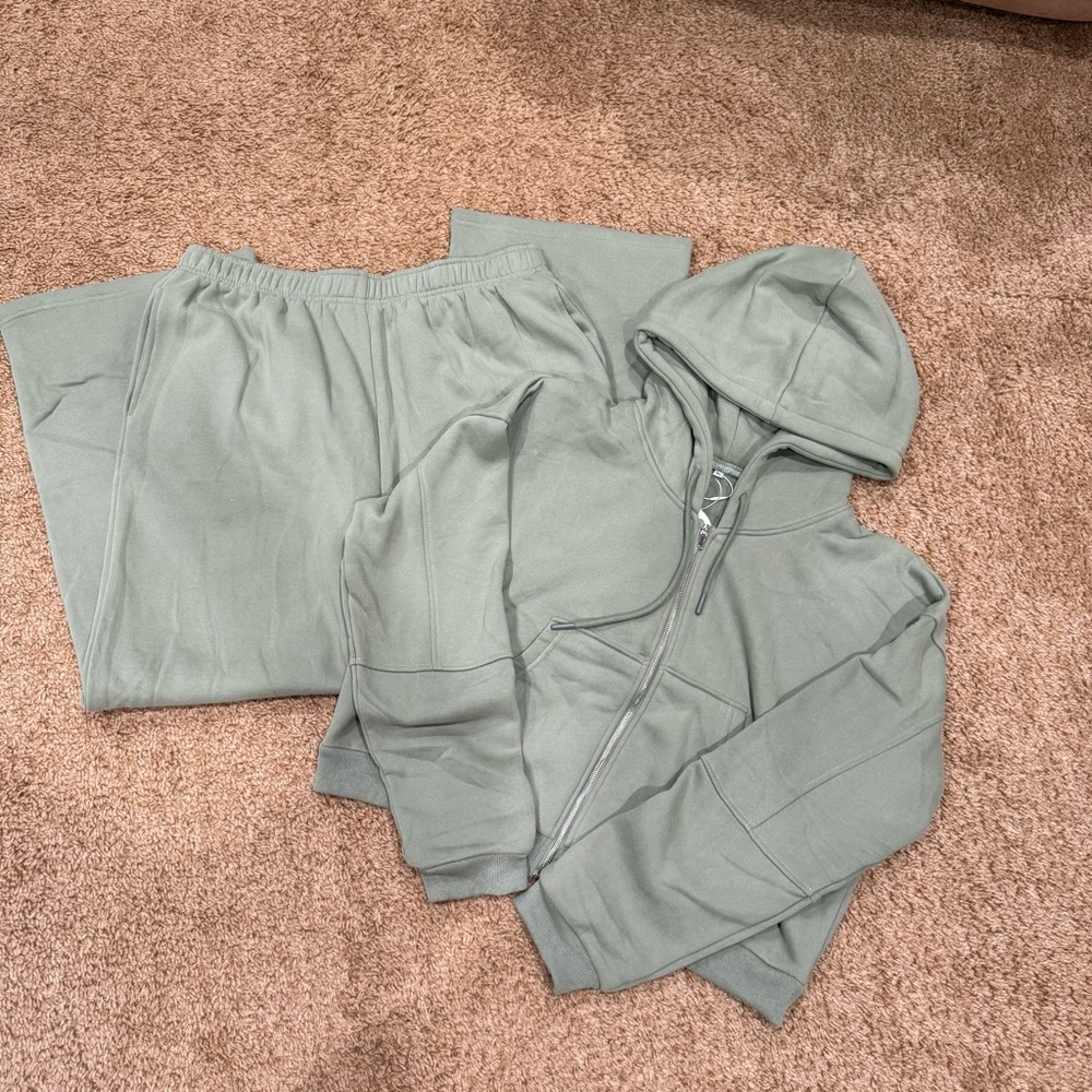 Women's Sage Green Hoodie and Sweatpants Set